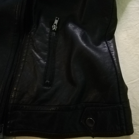 Massimo vegan leather studded black motto jacket L - Picture 5 of 8